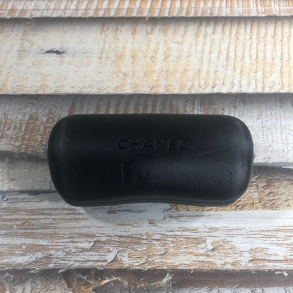 Authentic Chanel Black Sunglasses Hard Lined Case